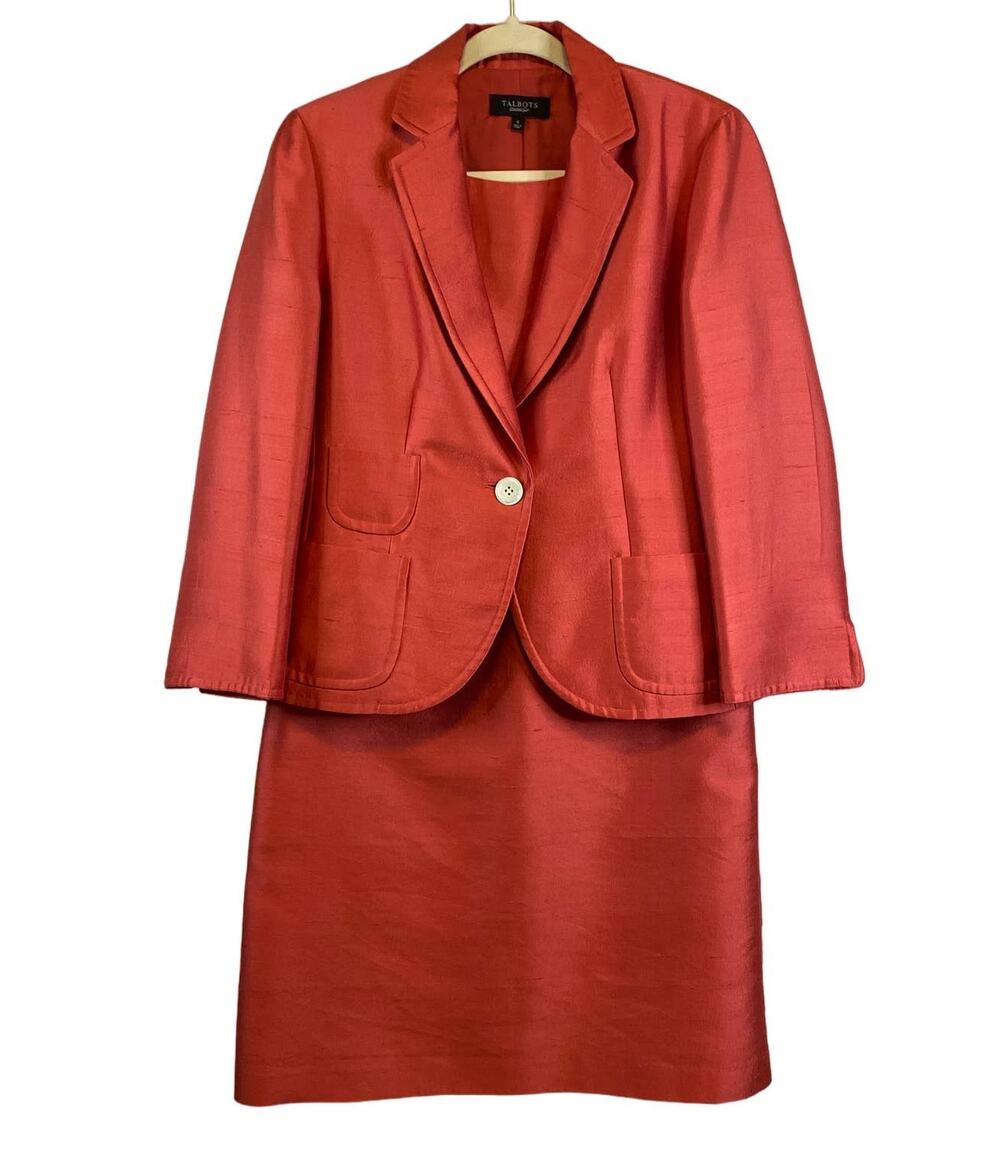 Talbots Red Silk & Wool Dress & Jacket Suit 2 Pcs Sheath Dress Sz 4/6 Lined EUC